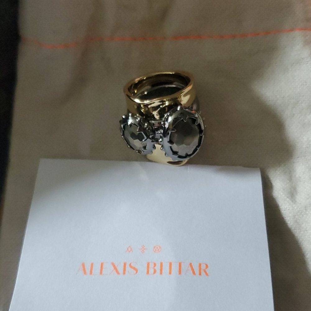 Alex bittar gold gunmetal cocktail ring signed last one 👌 sold other